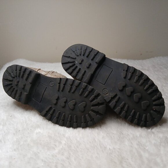 Girl's Maggie and Zoe Gold Glitter Zip Up Lace Up Boots Size 11 - Picture 7 of 9